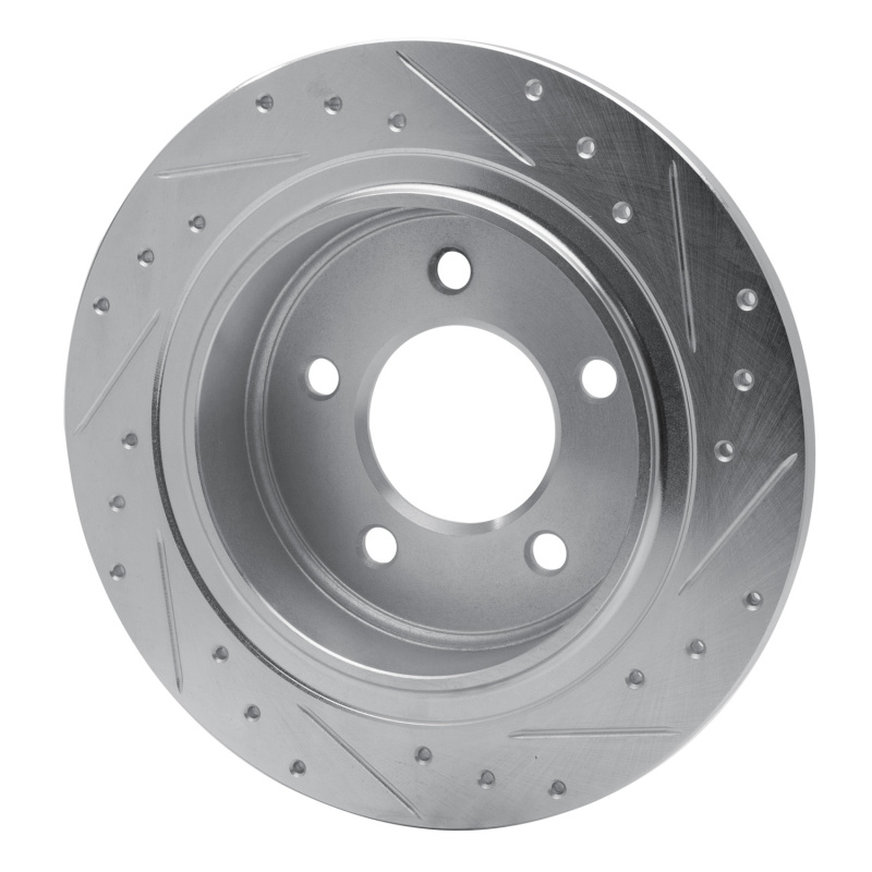 Chrysler Pacifica Brake Rotor (1) - Rear Left - R1 Concepts - Drilled & Slotted - Silver - `04-`08